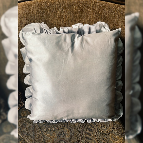 Silver Ruffle Decorative Pillow - Picture 2 of 2